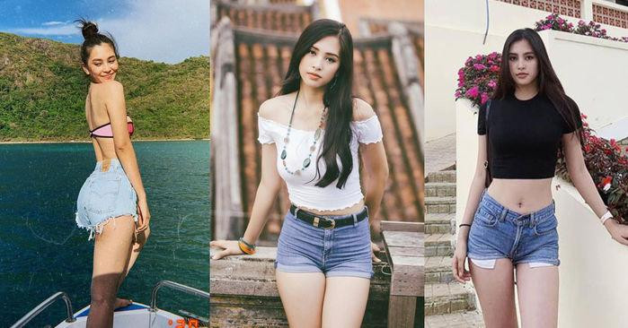 rong style đời thường, Hoa hậu Tiểu Vy rất thích mặc những chiếc quần siêu ngắn, kết hợp cùng croptop để khoe eo thon và đôi chân dài trứ danh.