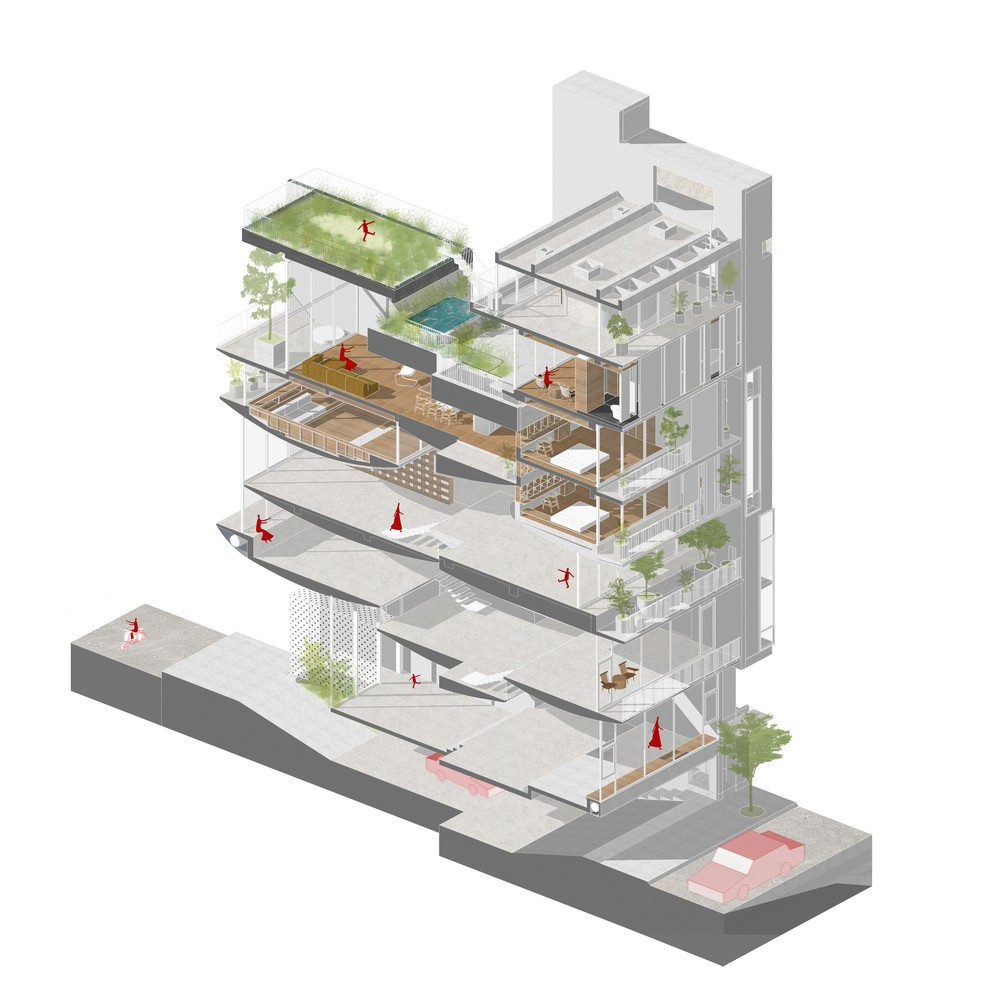 Ngôi nhà này ra đời, xuất phát từ mong muốn tạo ra một không gian sống mở, lưu động trong khi giải quyết những hạn chế của một lô đất đô thị nhỏ.