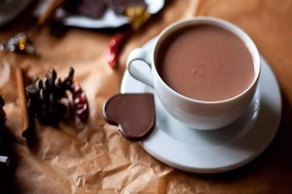 4. Hot chocolate. Người ta có thể thưởng thức một cốc chocolate nóng hổi và ngọt lịm vào mọi dịp trong năm, nhưng những ngày Giáng sinh với khí trời se lạnh mới thực sự là thời điểm lý tưởng. Chocolate nóng truyền thống rất đơn giản, hầu như không pha chế gì thêm vào dung dịch chocolate đen đun chảy đặc quánh.