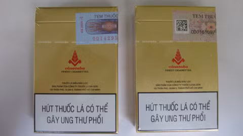 Vinataba, là loại thuốc có lượng tiêu thụ rất lớn trên thị trường nhưng hiện tại đã 10 ngày kể từ khi quy định bắt buộc có hiệu lực, vẫn chưa xuất hiện hình cảnh báo trên vỏ bao bì.