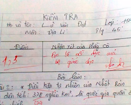 Những lời phê “bá đạo” của giáo viên - Hình 5 Nhung loi phe “ba dao” cua giao vien-Hinh-5