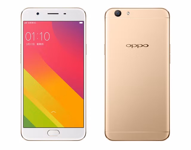 Về thiết kế, Oppo A59 được trang bị lớp vỏ kim loại sang trọng với 4 góc bo tròn mềm mại mang tới người dùng cảm giác cầm nắm tốt hơn. Máy có độ mỏng và cân nặng ấn tượng với kích thước 154,5 x 76 x 7,38 mm, trọng lượng 160 g. Sản phẩm tích hợp cảm biến vân tay trên phím Home ở mặt trước máy và sở hữu 2 phiên bản màu sắc là vàng và vàng hồng.
