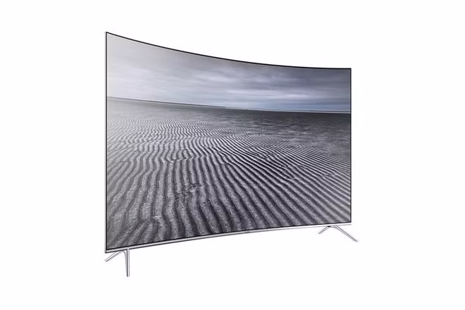  Samsung Smart TV UA49KS7500 (34 triệu đồng). So với dòng KS7000, thay đổi đáng chú ý nhất của dòng KS7500 chính là thiết kế màn hình cong. Với thiết kế không viền kèm chân đế gọn nhẹ, màn hình cong giúp nâng cao tính thẩm mĩ của sản phẩm. UA49KS7500 dùng màn hình 49 inch Ultra HD, hệ thống loa tổng công suất 40W với 4 cổng HDMI, 3 cổng USB và cổng Optical giúp kết nối với TV chỉ bằng một dây cáp.