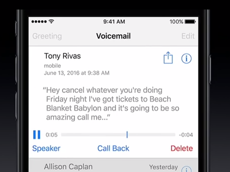 Siri có khả năng dịch thư thoại ra văn bản nên nếu bạn không muốn nghe hộp thư thoại, bạn có thể đọc nó như tin nhắn bình thường.