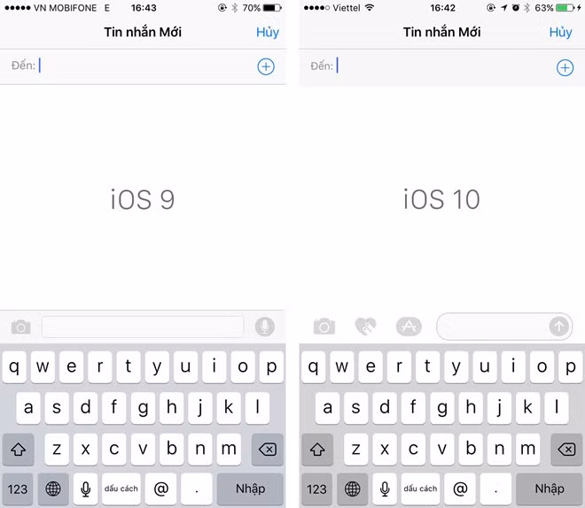  iMessage hoàn toàn mới: Trình nhắn tin của iOS nay đã "tiện nghi" hơn rất nhiều so với trước đây. Người dùng được cung cấp thêm nhiều tính năng như vẽ tay, liên kết thêm các ứng dụng dành riêng cho iMessage, gửi tin nhắn kèm hiệu ứng và Emoji,...