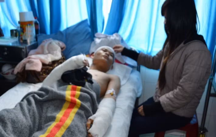 Anh Minh tại Bệnh viện Đa khoa Lâm Đồng.