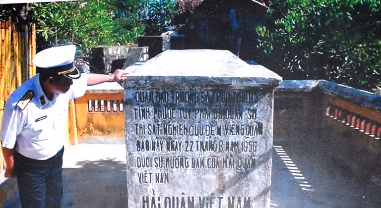 Cột mốc khẳng định chủ quyền quần đảo Trường Sa là của Việt Nam dưới thời Việt Nam cộng hòa.