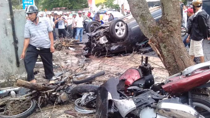 Hiện trường vụ tai nạn.