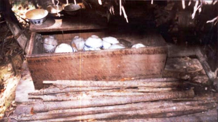 Những nòng súng thần công còn sót lại trong đền.