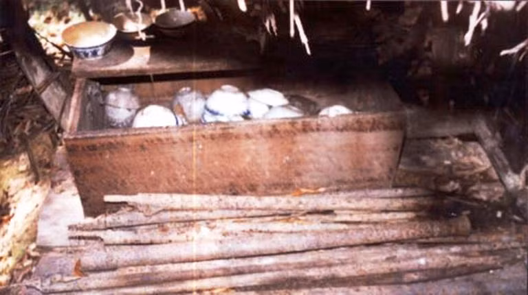 Những nòng súng thần công còn sót lại trong đền.