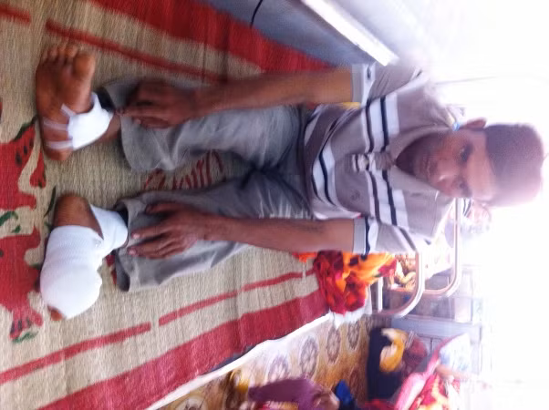 Nạn nhân Y Kút Ayul điều trị tại bệnh viện.