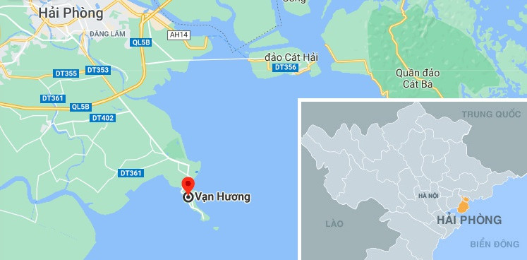 Biệt thự Bảo Đại nằm tại phường Vạn Hương, quận Đồ Sơn. Ảnh: Google Maps.