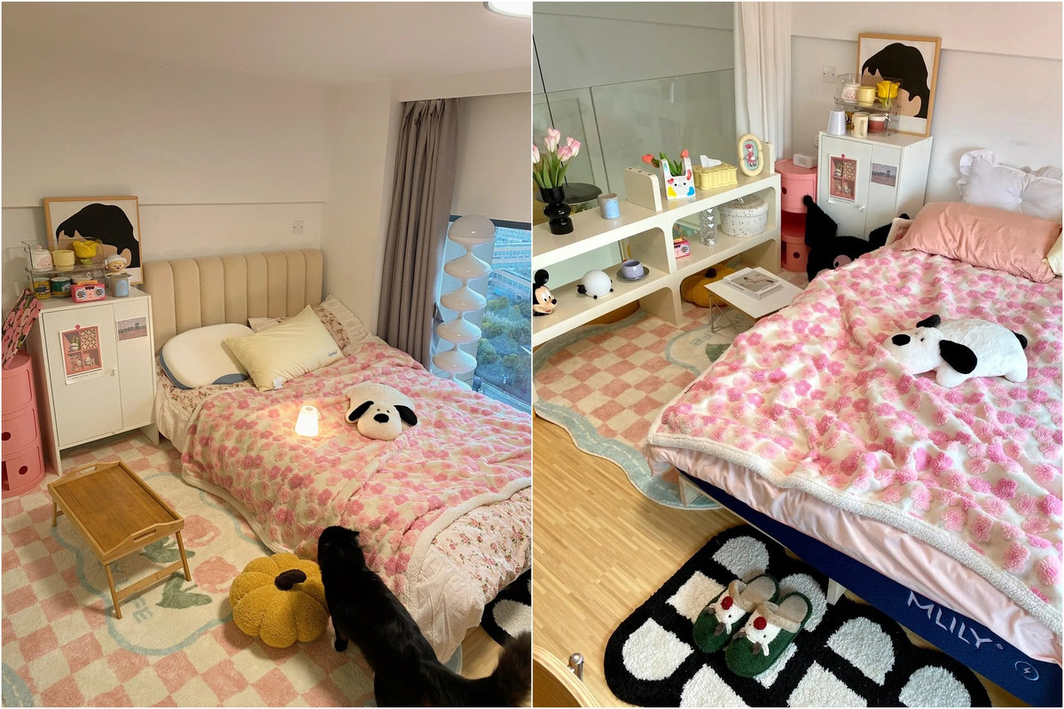 àn làm việc tại nhà được đặt ở một góc nhỏ bên trong phòng ngủ. Ngoài ra, nhờ có nguồn ánh sáng tốt nên đây cũng là góc đọc sách hàng ngày của cô nàng. Phía trên gác xép vẫn còn dư một phần không gian nhỏ. Khu vực này được Tiểu Chu sử dụng làm không gian lưu trữ quần áo và những món đồ dùng cá nhân.