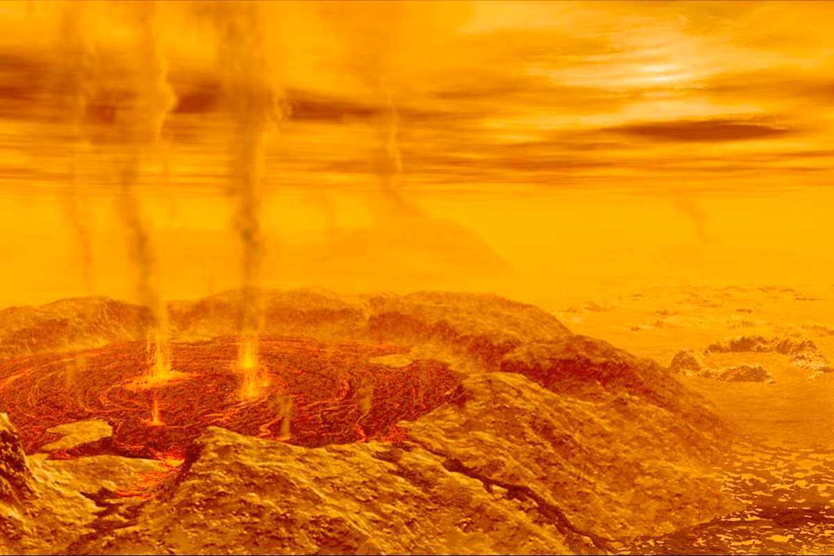  6. Venera 13 có thời gian hoạt động lâu nhất trên Sao Kim. Vào năm 1982, Venera 13 hạ cánh thành công và tồn tại được 127 phút trước khi ngừng hoạt động do nhiệt độ và áp suất khắc nghiệt. Đây là một kỳ tích, vì hầu hết các tàu thăm dò trước đó chỉ tồn tại trong vài chục phút. Ảnh: Pinterest.