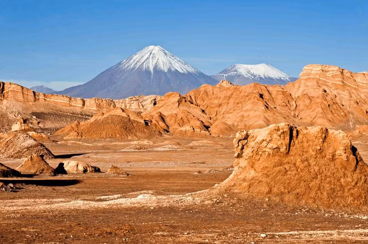  2. Cảnh quan giống Sao Hỏa. Do điều kiện khô hạn và bề mặt đất đá đặc trưng, Atacama được NASA sử dụng để thử nghiệm các thiết bị khám phá hành tinh, vì nó có nhiều điểm tương đồng với Sao Hỏa. Ảnh: Pinterest.