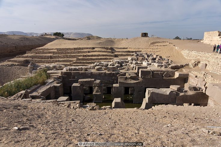  1. Được phát hiện vào đầu thế kỷ 20. Giếng Osirion được nhà khảo cổ học Flinders Petrie phát hiện vào năm 1902 khi ông đang khai quật đền Seti I ở Abydos, một trong những khu vực linh thiêng nhất của Ai Cập cổ đại. Ảnh: Pinterest.