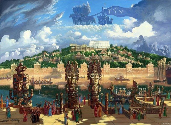  4. Có thể là cảm hứng cho Atlantis. Nhiều nhà nghiên cứu tin rằng câu chuyện về thành phố Helike đã góp phần hình thành huyền thoại về Atlantis – nền văn minh bị chìm dưới đại dương. Ảnh: Pinterest.