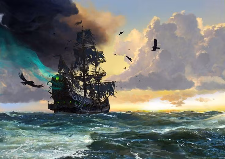  7. Một số nhà khoa học cho rằng đây chỉ là ảo giác quang học. Một số nhà khoa học tin rằng hiện tượng "tàu ma" thực chất là do một hiện tượng quang học có tên gọi "fata morgana", khiến hình ảnh tàu thuyền bị khúc xạ và xuất hiện lơ lửng trên mặt nước. Ảnh: Pinterest.