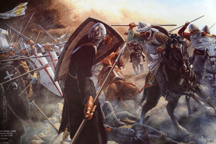  3. Saladin sử dụng chiến thuật bao vây thông minh. Quân Hồi giáo của Saladin cắt đứt đường tiếp tế nước, bao vây quân Thập tự chinh và sử dụng lửa để tạo ra sức ép, khiến kẻ thù kiệt sức trước khi tấn công dứt điểm. Ảnh: Pinterest.