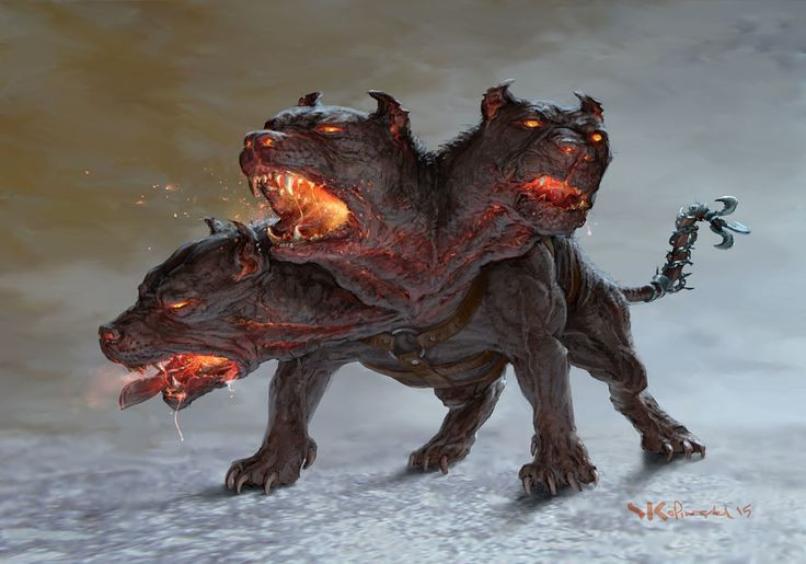  5. Cerberus có bộ lông đầy rắn. Trong một số phiên bản thần thoại, bộ lông của Cerberus không chỉ đơn thuần là lông chó mà còn được tạo thành từ những con rắn. Đuôi của nó cũng có thể là một con rắn lớn thay vì đuôi thông thường. Ảnh: Pinterest.