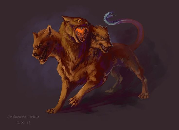  1. Cerberus là chó canh giữ cổng địa ngục. Theo thần thoại Hy Lạp, Cerberus là con chó ba đầu khổng lồ canh giữ cổng vào địa ngục. Nó ngăn cản người sống bước vào và không cho linh hồn người chết trốn thoát. Ảnh: Pinterest.