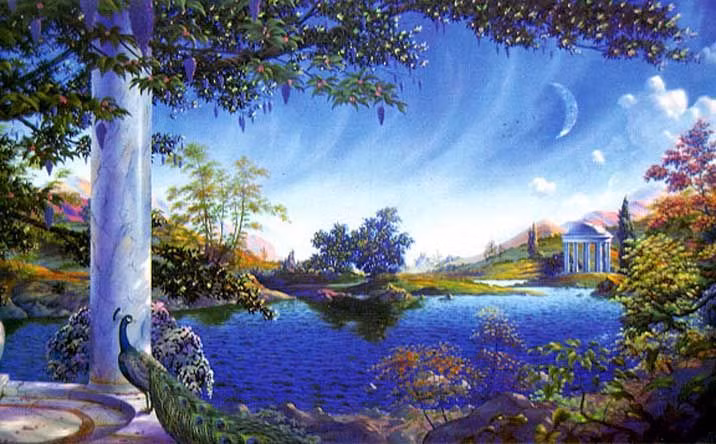  7. Địa ngục Hades không chỉ là nơi đau khổ. Dù Tartarus là vùng tối tăm đầy tra tấn, nhưng Elysium lại là nơi tuyệt đẹp dành cho những linh hồn anh hùng và hiền triết, họ có thể tận hưởng cuộc sống vĩnh hằng tại đây. Ảnh: Pinterest.