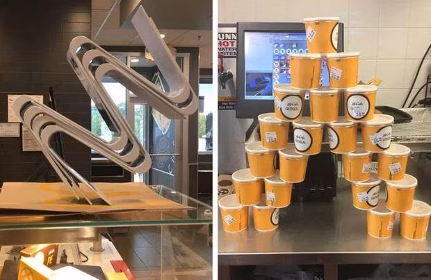 Những lúc vắng khách sẽ nghĩ ra mọi thứ để nghịch