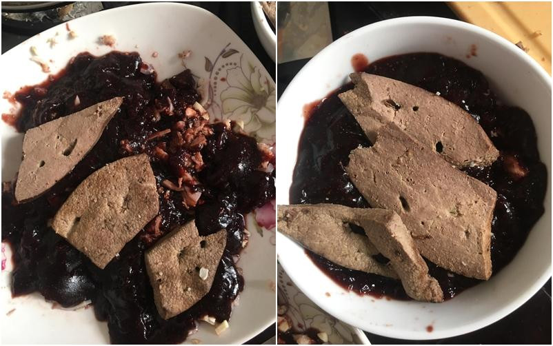 Làm món tiết canh củ dền như trên mạng và đây là cái kết…