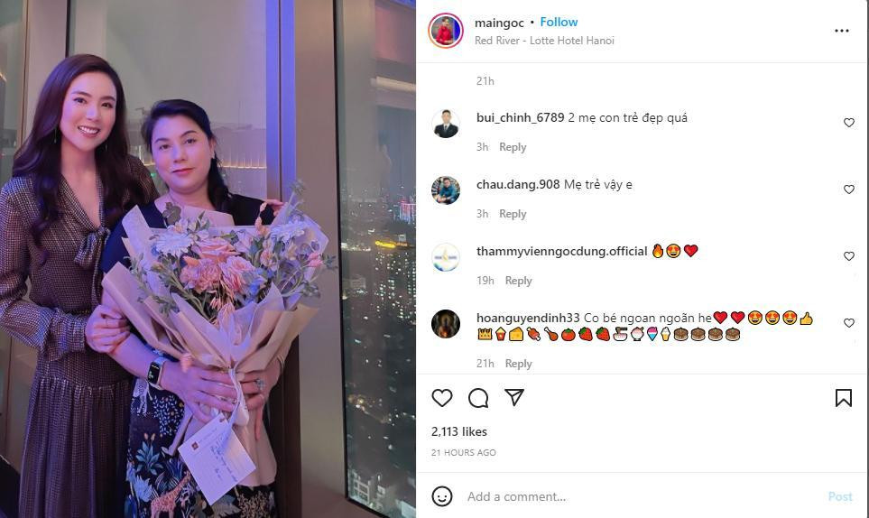 MC Mai Ngoc tang qua khung cho me dip sinh nhat-Hinh-2