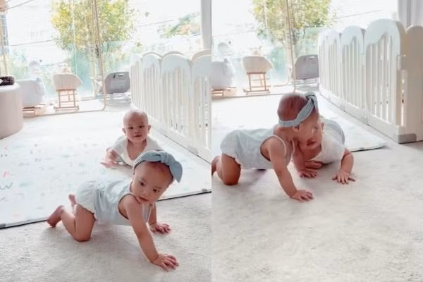 Thời điểm cặp song sinh tập bò, Hồ Ngọc Hà cũng nhiều lần nhắc nhở Leon: "Leon, Leon cua luôn... nhưng mà cấm đè lên chị nhé. Đó đó thấy chưa nè, nó cứ hay lấy thịt đè người".