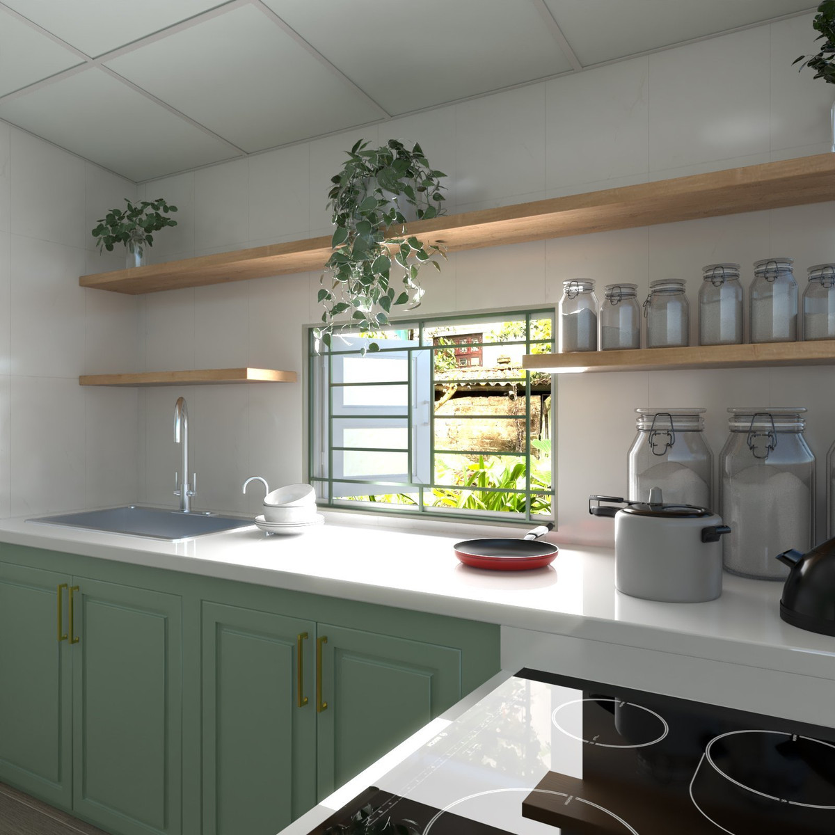 Can bep cu 9m2 'bien hinh' dep de, tro thanh mon qua con gai tang me