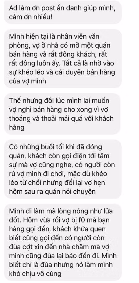 Vo buon ban co duyen nhung tinh de dai, chong lo 'moc sung'