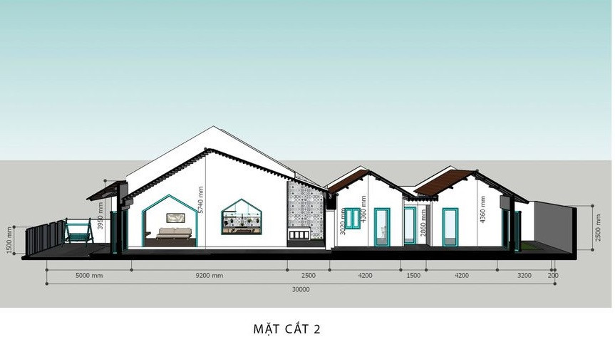 Nhà cấp 4 mái dốc sở hữu không gian thoáng đãng Nha cap 4 mai doc so huu khong gian thoang dang