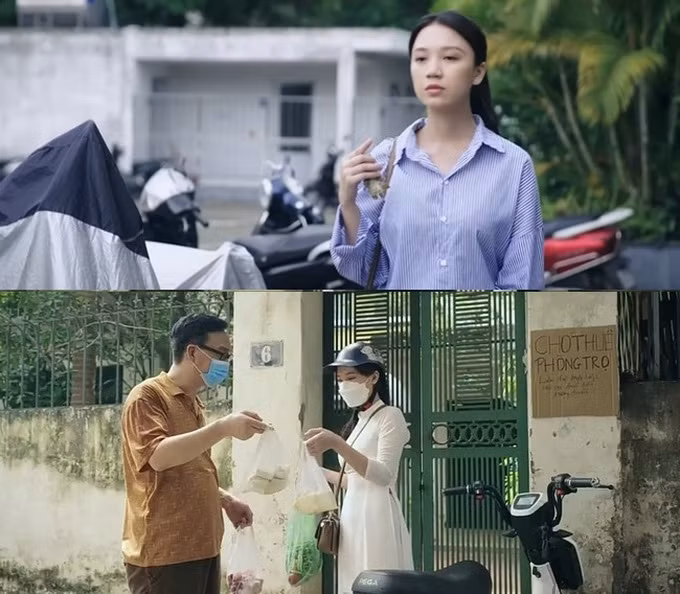 Thùy Dương vào vai Quyên - cô con gái của Chi cục trưởng Chi cục Hải quan Đông Bình. Cô bị bố bắt sống giả nghèo, giả khổ (Ảnh: Ê-kíp sản xuất).