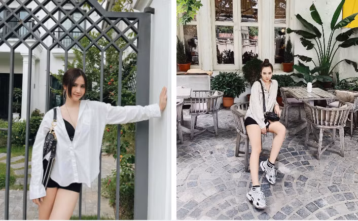 Huyền Lizzie và Phanh Lee có gu mặc áo sơ mi trái ngược - Hình 2 Huyen Lizzie va Phanh Lee co gu mac ao so mi trai nguoc-Hinh-2