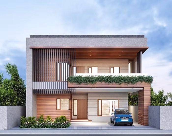 Mau nha vuon 2 tang o nong thon yen binh, chim hot riu rit-Hinh-3