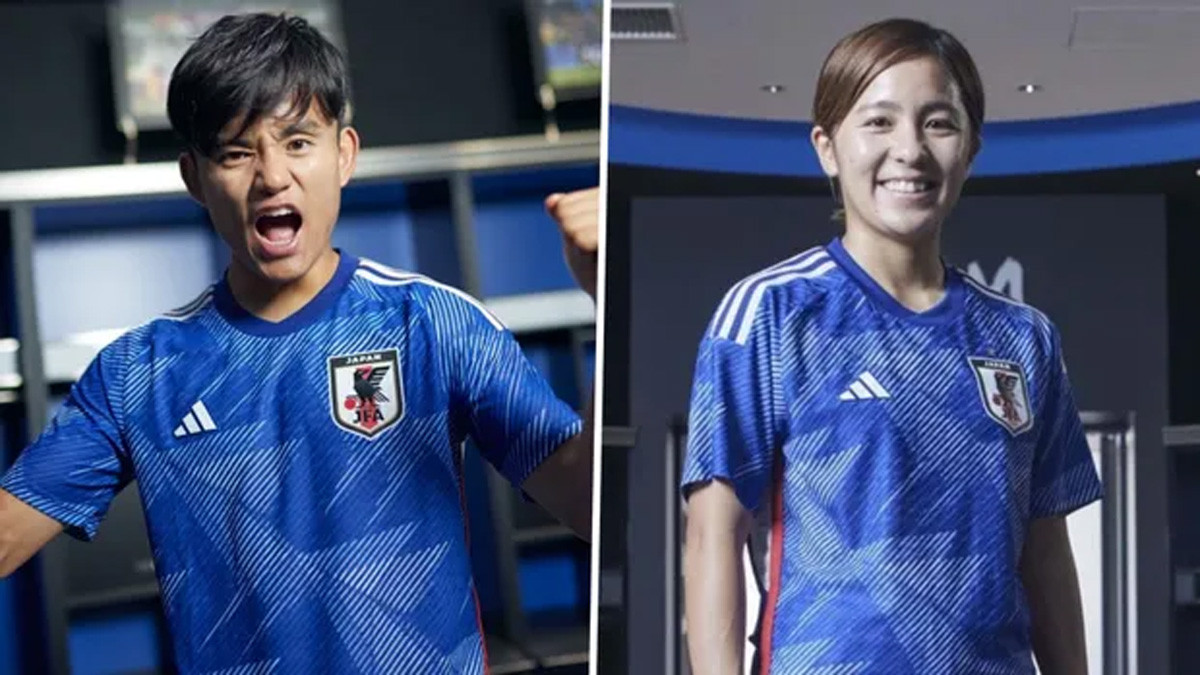 3. Nhật Bản, áo sân nhà: Các nhà sản xuất đã lấy cảm hứng từ anime để tạo ra một bộ áo đấu trông đẹp mắt như ở định dạng cách điệu. Những chiến binh Samurai xanh trông vừa mạnh mẽ lại rất trang nhã với thiết kế này.