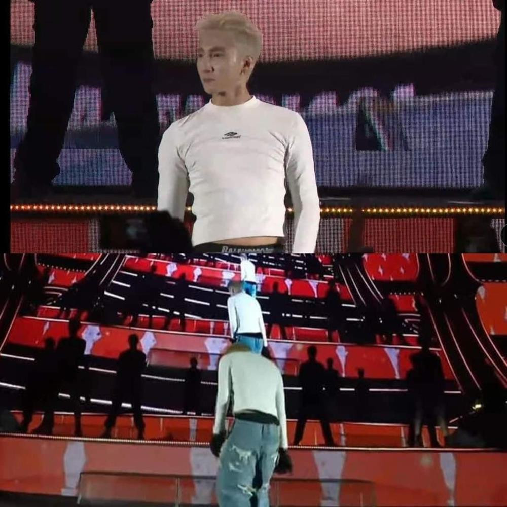 ơn Tùng diện mốt quần tụt lộ cả nội y. Đáng nói, phong cách này được cho là khá đặc trưng với em trai Sơn Tùng - MONO trong thời gian quan. Ca sĩ MONO thường xuyên ưu ái combo trang phục này đi diễn ở bar, club...