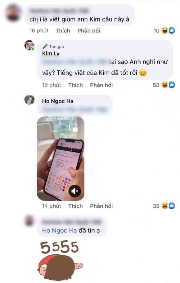 Kim Ly dung tieng Viet khen vo, Ha Ho voi chung minh khong viet-Hinh-4