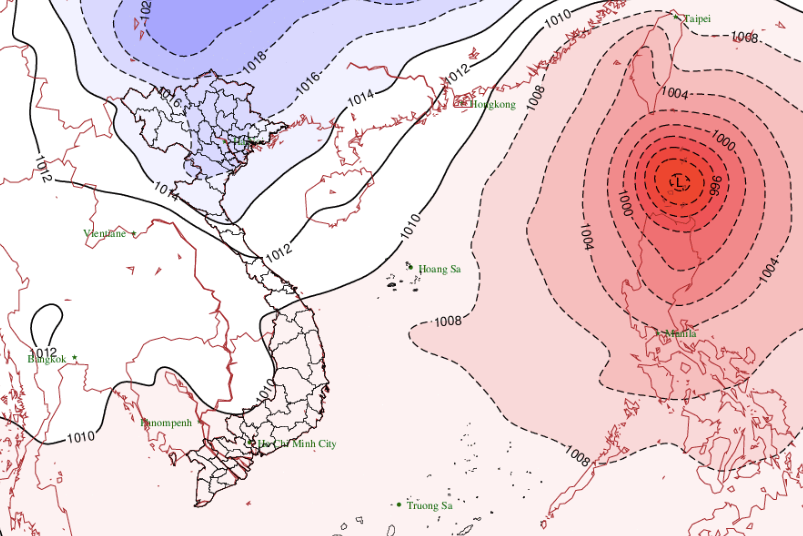 Du bao thoi tiet ngay 16/10: Mien Bac troi ret, mien Trung mua to