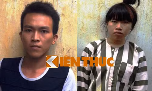 Hai đối tượng chủ mưu vụ bắt cóc: Lê Minh Hiếu và Huỳnh Thị Bích Vân tại CQĐT công an quận Thủ Đức.