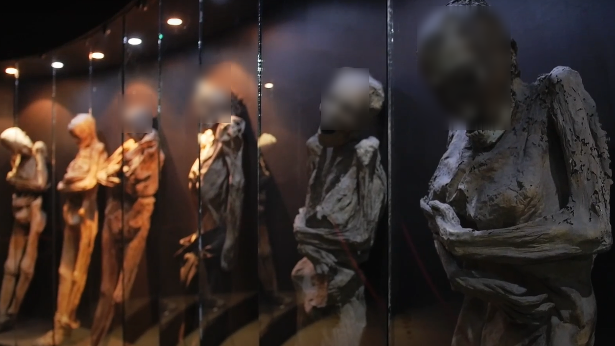 Những xác ướp này không được tạo ra thông qua bất kỳ nghi lễ cổ xưa nào; thay vào đó, họ là nạn nhân của hoàn cảnh túng thiếu, không được ướp xác đàng hoàng. Khí hậu khô cằn và điều kiện độc đáo trong các hầm đã bảo quản họ theo cách kỳ quái. Ảnh: @Spanish and Go.