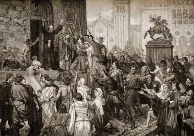 1. Cuộc Thập tự chinh thứ nhất (1096-1099): Cuộc Thập tự chinh đầu tiên bắt đầu sau lời kêu gọi của Giáo hoàng Urban II đáp ứng kháng thư của hoàng đế Byzantine Alexios I Komnenos về việc giúp đỡ họ chống lại quân xâm lược người Hồi giáo. Cuộc Thập tự chinh nổ ra nhằm giải phóng vùng Đất Thánh và vùng đất thiêng Jerusalem khỏi người Hồi giáo, giải phóng những tín đồ Công giáo khỏi sự thống trị của Hồi giáo. Thành phần tham gia chủ yếu là các nông dân và hiệp sĩ.