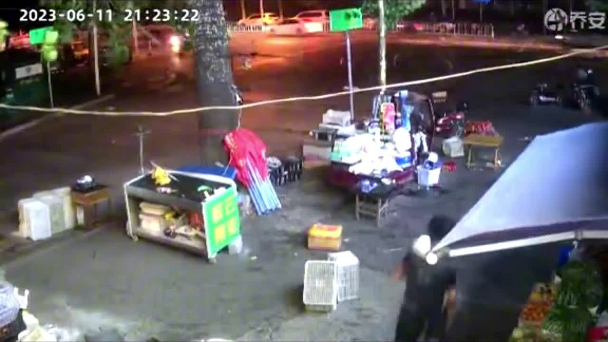 Cây to bất ngờ bật gốc, người đi xe máy may mắn thoát chết Cay to bat ngo bat goc, nguoi di xe may may man thoat chet