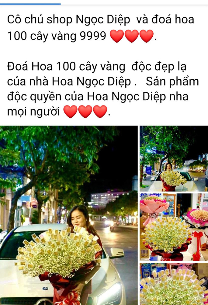 Chủ nhân món quà khủng dịp 8/3: Bó hoa gắn 100 cây vàng - Hình 2 Chu nhan mon qua khung dip 8/3: Bo hoa gan 100 cay vang-Hinh-2