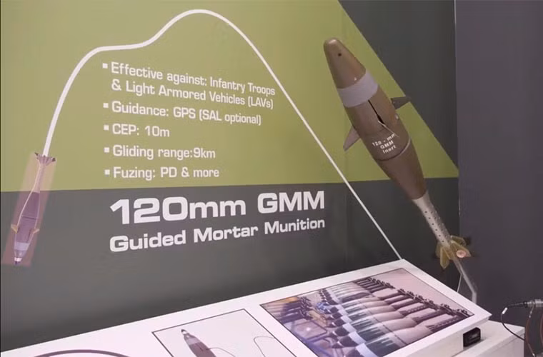 Đạn cối 120mm dẫn đường bằng GPS cung cấp khả năng tấn công với độ chính xác cao, một sản phẩm của Elbit Systems.