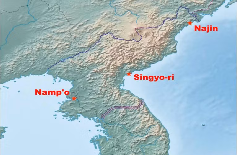 Một số cơ sở Hải quân Triều Tiên được nhắc trong bài.