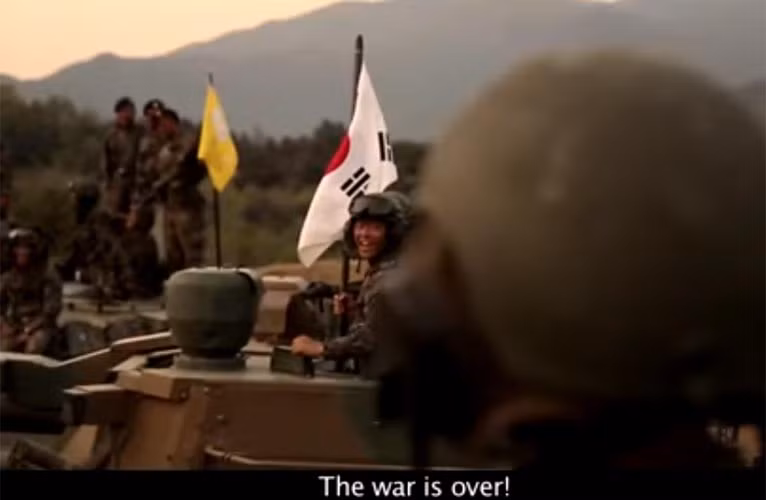 Niềm vui của các binh sĩ Hàn Quốc sau khi đẩy lui được cuộc tấn công của Triều Tiên.