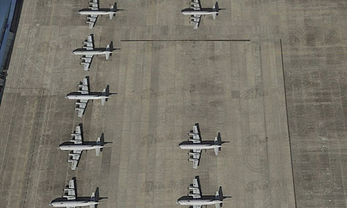 Nhìn từ ảnh vệ tinh này dễ dàng thấy được một lượng lớn máy bay P-3C của lực lượng phòng vệ trên biển Nhật Bản được triển khai tại căn cứ Atsugi.