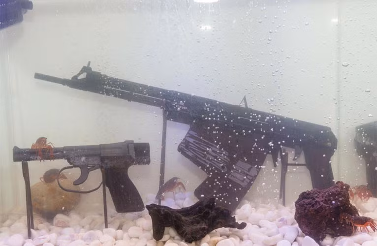 Súng trường bắn dưới nước APS - đây là một thiết kế cực kỳ độc đáo dành cho các đơn vị biệt kích người nhái. Súng có thiết kế tương tự AK-47, sử dụng hộp tiếp đạn đặc biệt cỡ nòng 5,6x39mm. Trong đó, đầu đạn được thiết kế hình mũi kim dài 120mm để tạo sự ổn định đạn đạo khi bắn dưới nước. APS nạp đạn bằng áp lực khí nén, tầm bắn phụ thuộc vào độ sâu hoạt động.